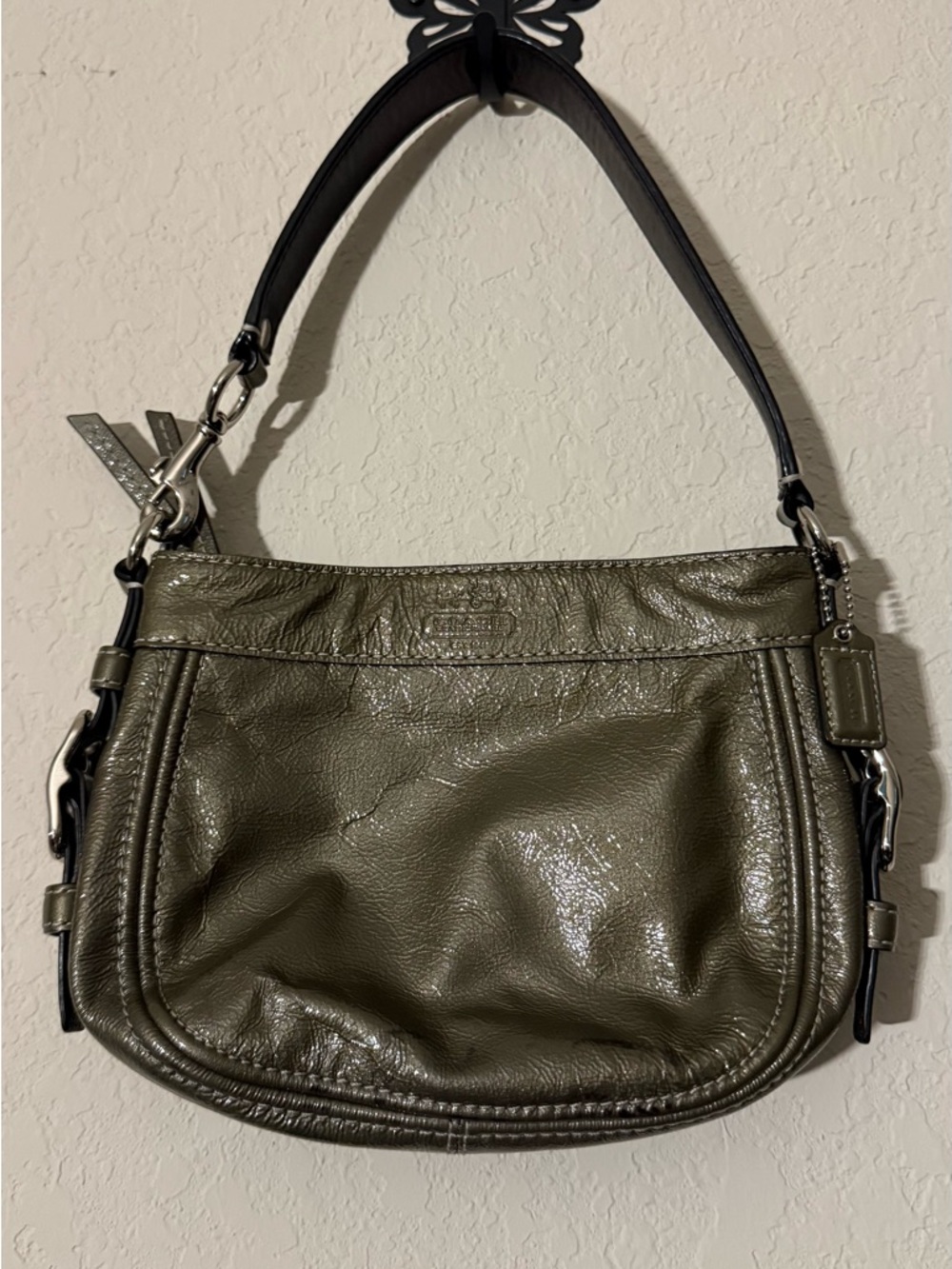 Coach Olive Green Leather Mini Zoe